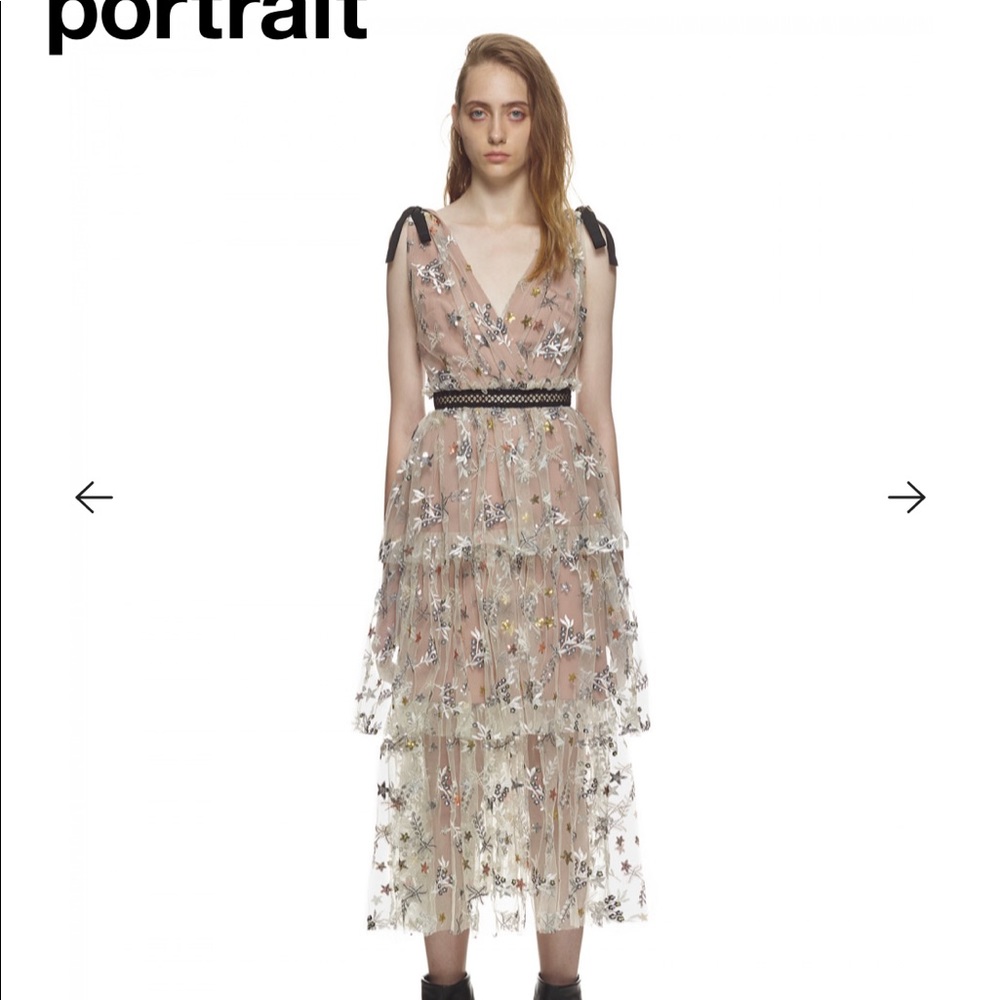 Self Portrait Star Mesh Midi dress